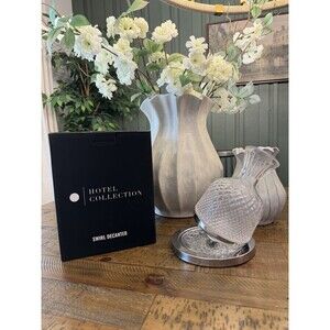 Hotel Collection Swirl Crystal Wine Decanter w/ Rotating Base | New | $99 MSRP